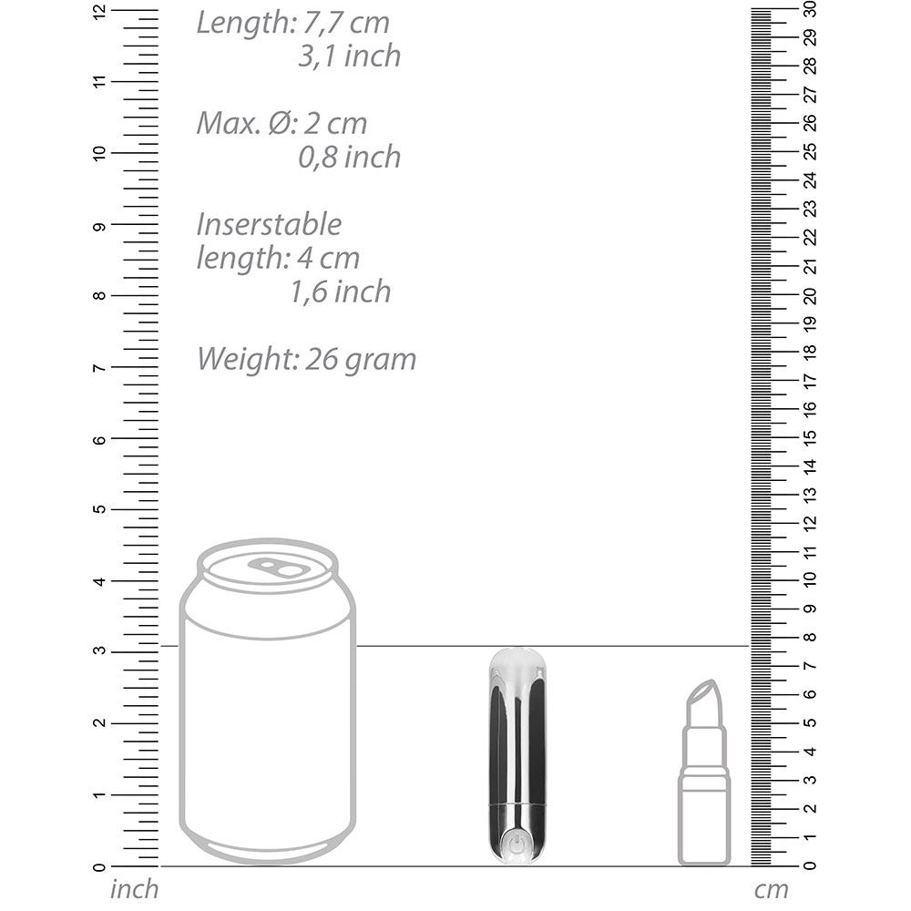 10 Speed Rechargeable Bullet Silver - Lustly