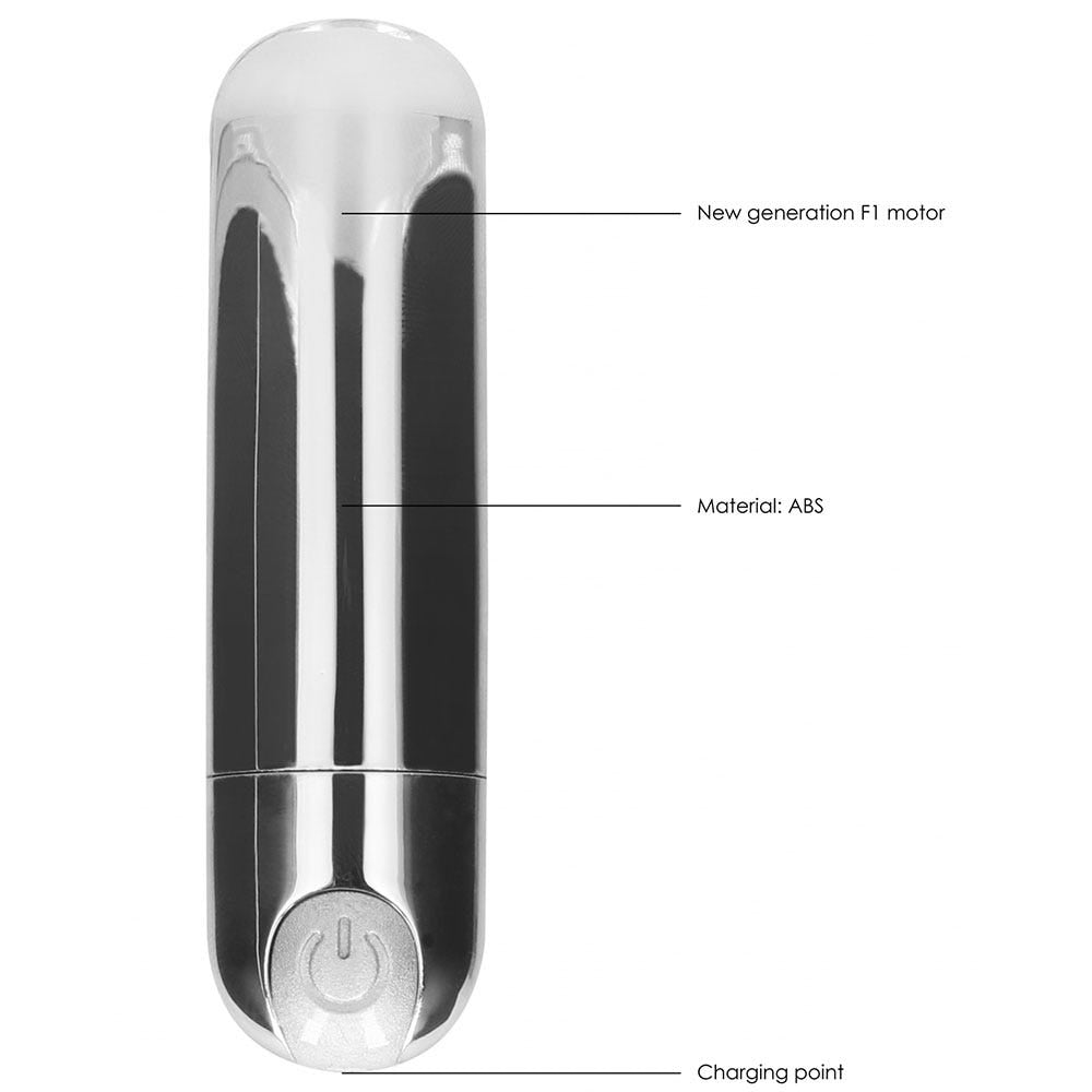 10 Speed Rechargeable Bullet Silver - Lustly