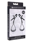 En kartongbild på Sportsheets Velvet Noir Tuggable Nipple Clamps