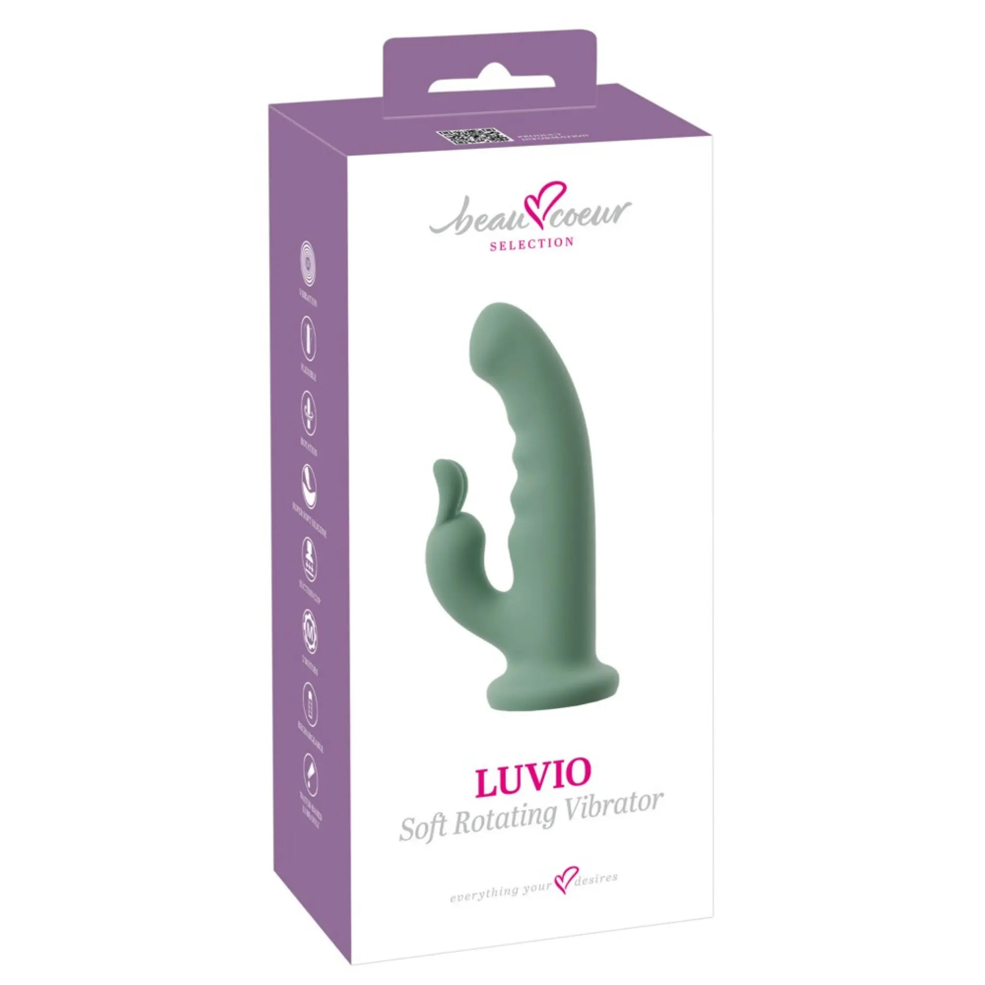 En kartongbild till Beau Coeur Luvio Soft Rotating Rabbitvibrator