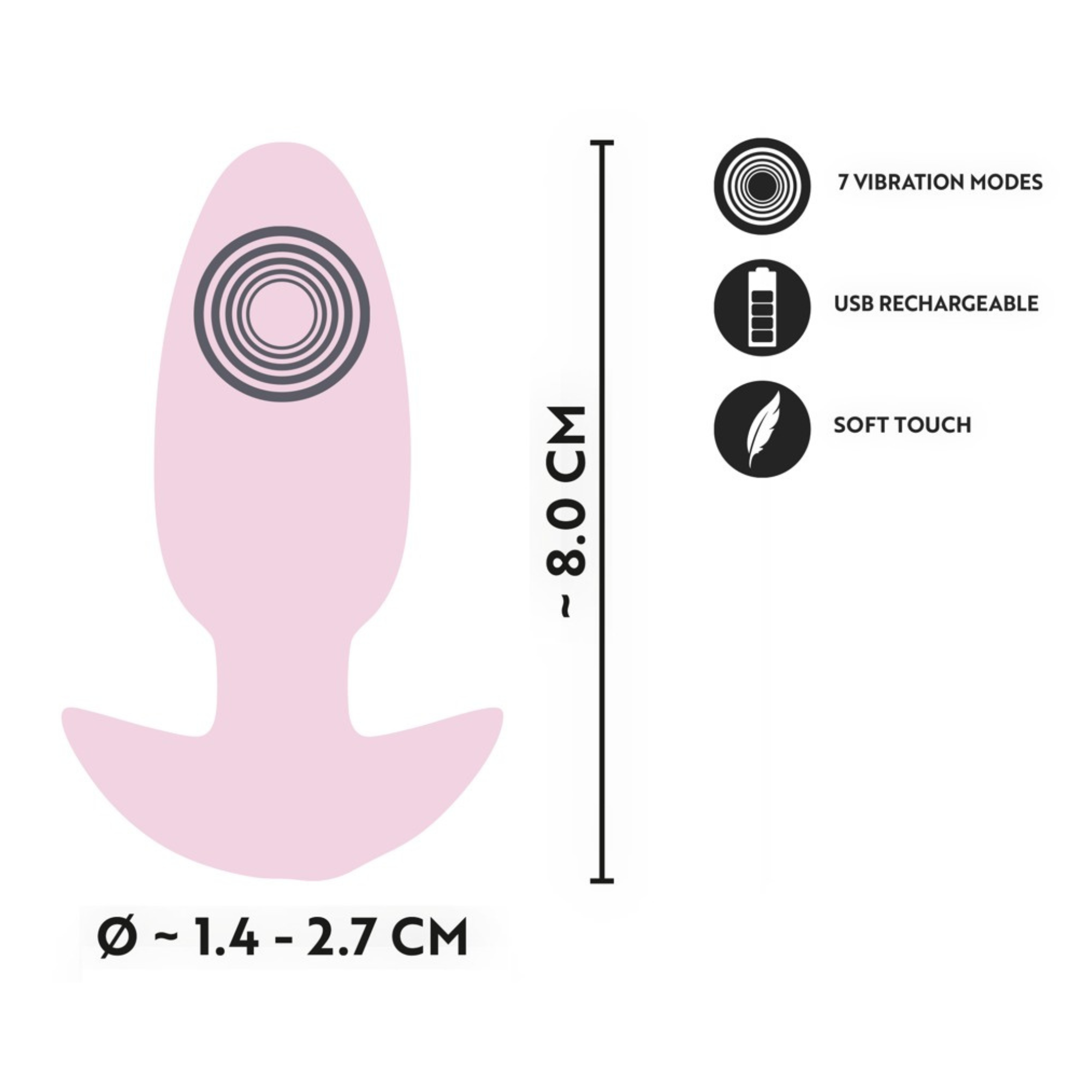 En informationsbild om Cuties Vibrerande Buttplug Rose