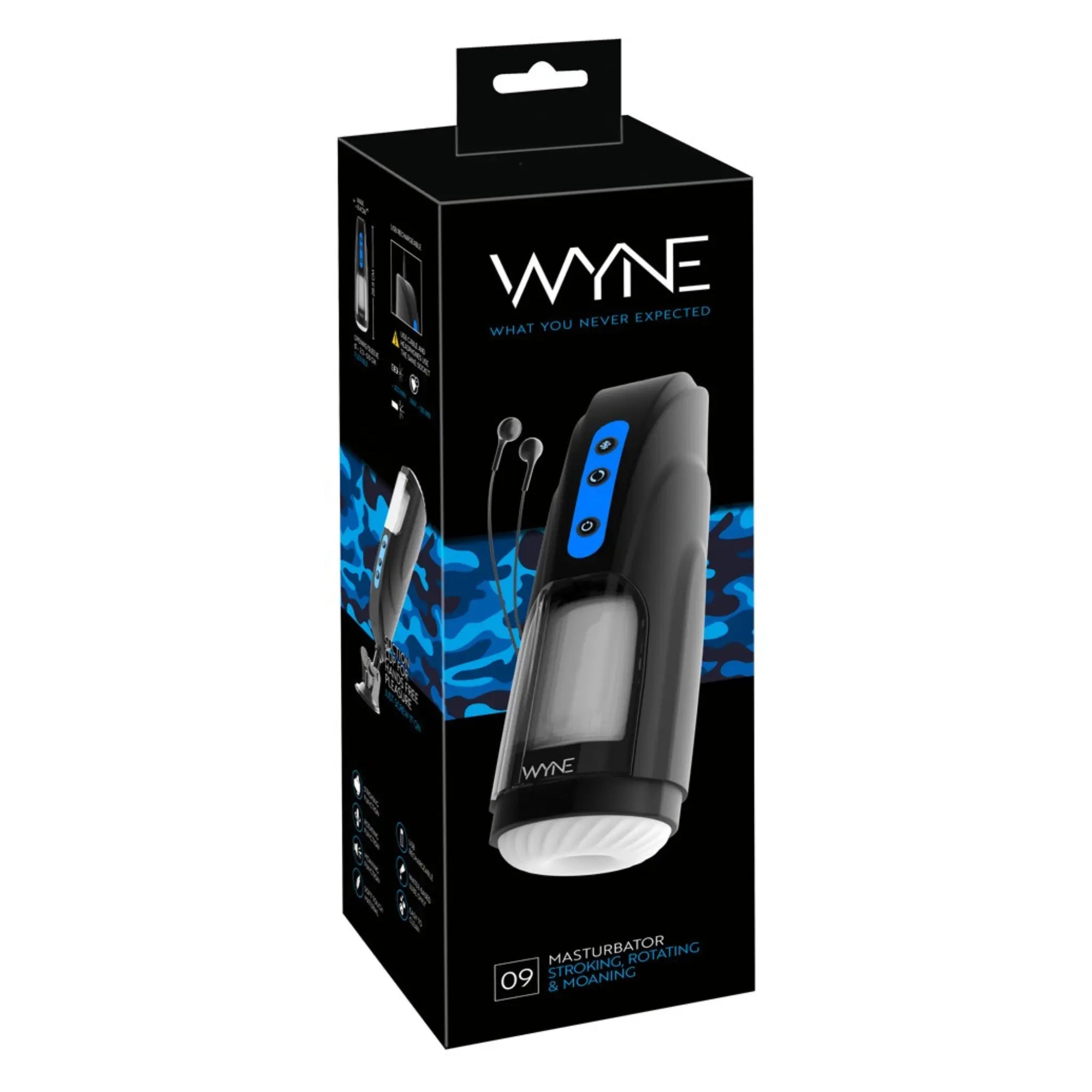 En bild på kartongen till WYNE Masturbator 09