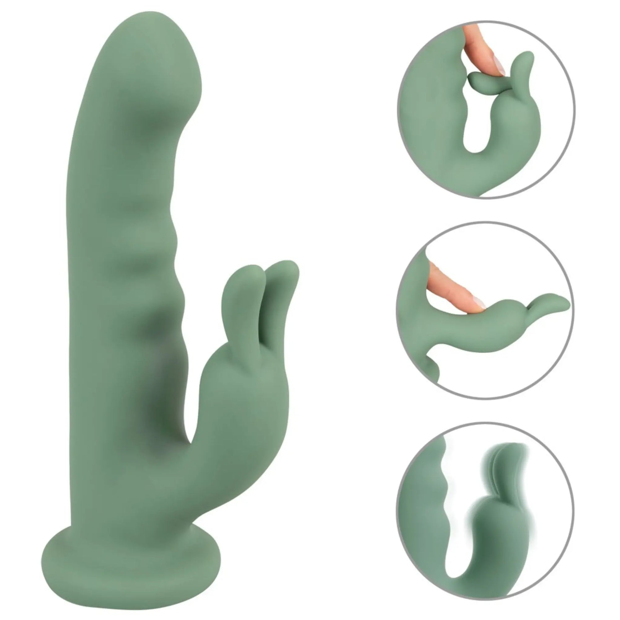 Bilden visar hur själva kanindelen fungerar på Beau Coeur Luvio Soft Rotating Rabbitvibrator