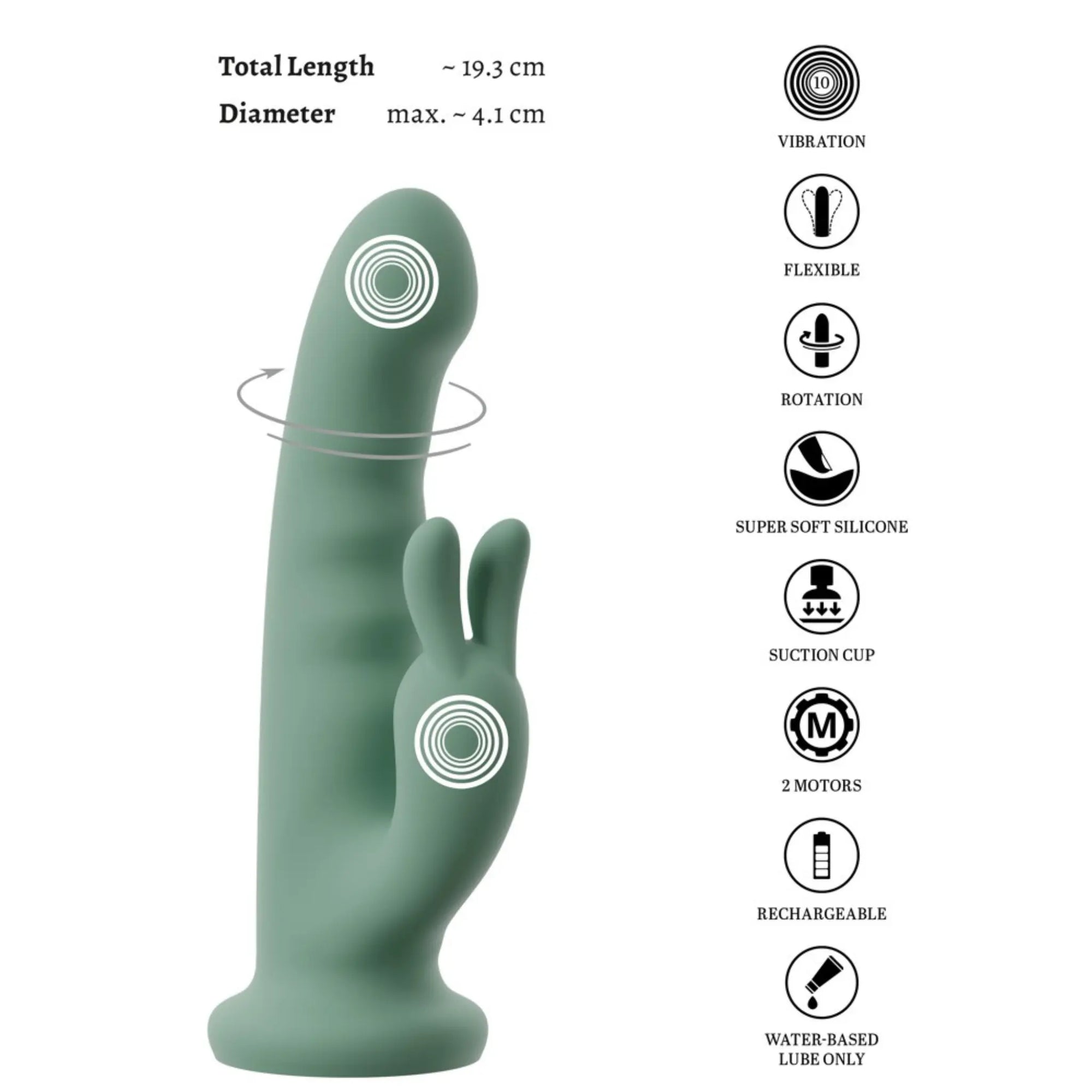 En informationsbild till Beau Coeur Luvio Soft Rotating Rabbitvibrator