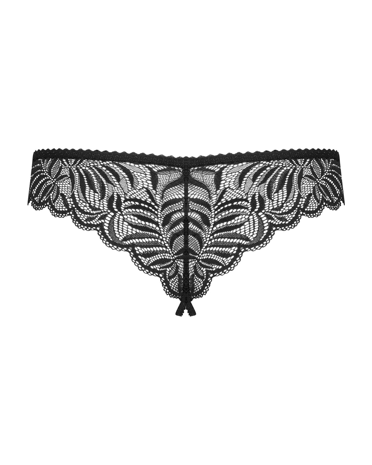 Contica Crotchless Panties – genomskinlig blomspets, detalj