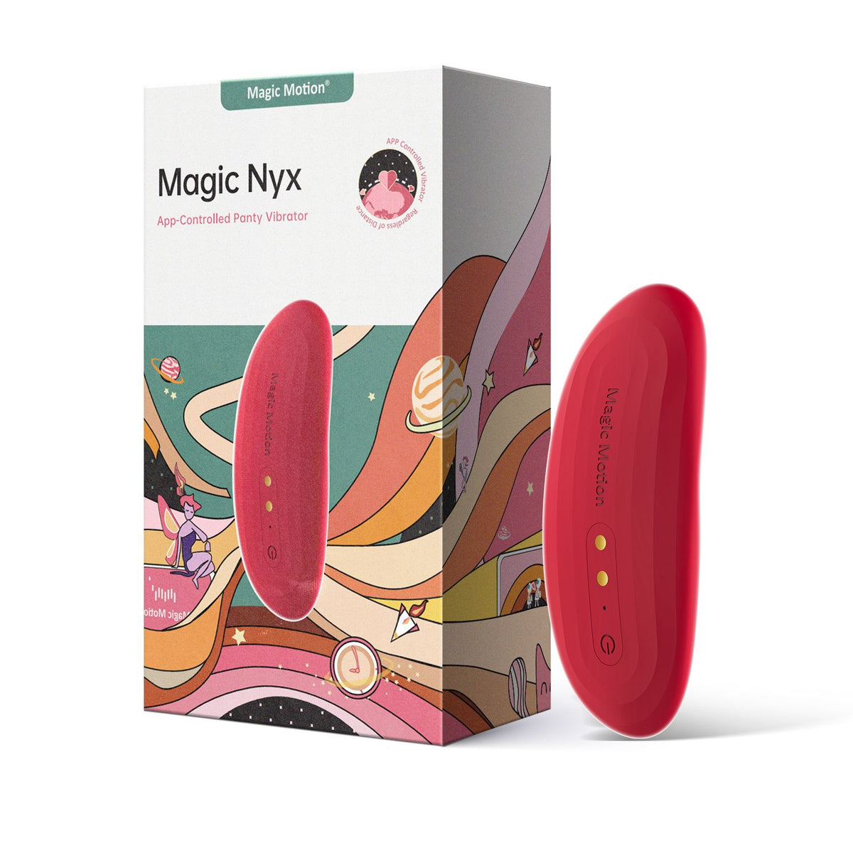 Magic Motion Nyx röd, vattentät IPX6 trosvibrator