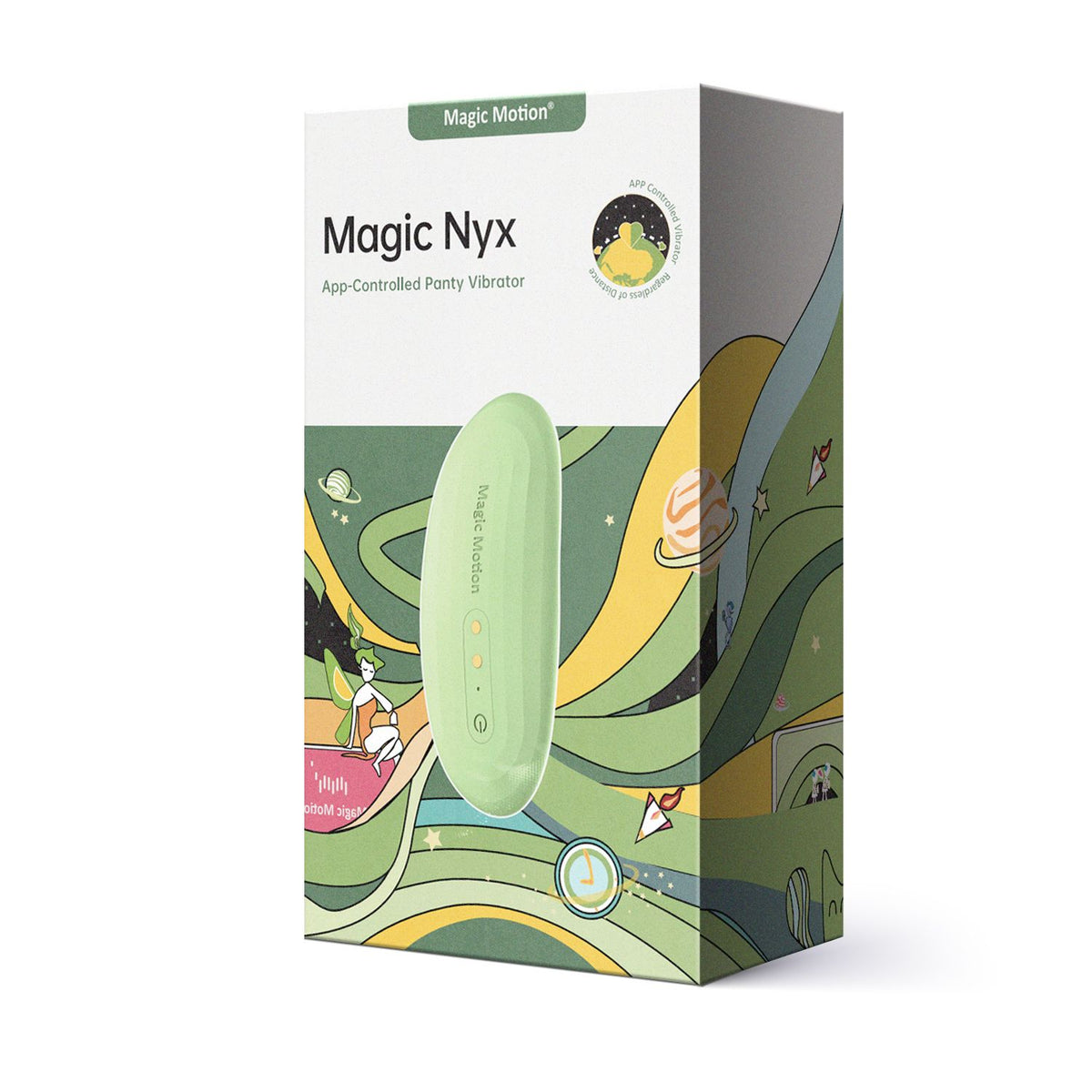 Magic Motion Nyx grön med hela skalan av vibrationer