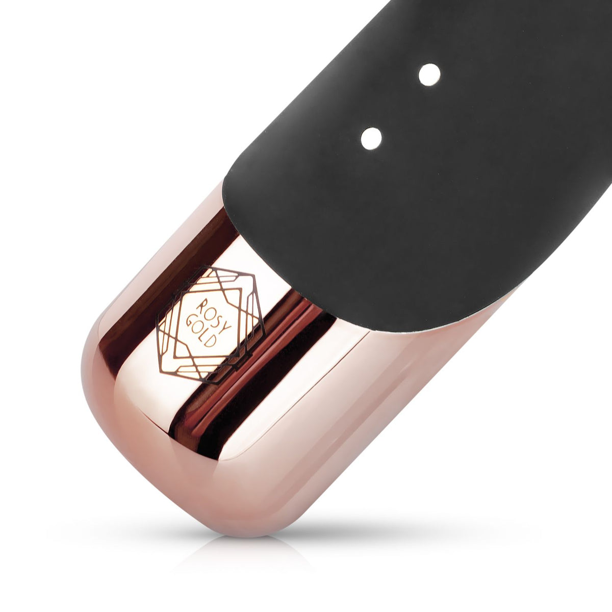 Rosy Gold Rabbit i svart silikon med roséguld, Art Deco-design