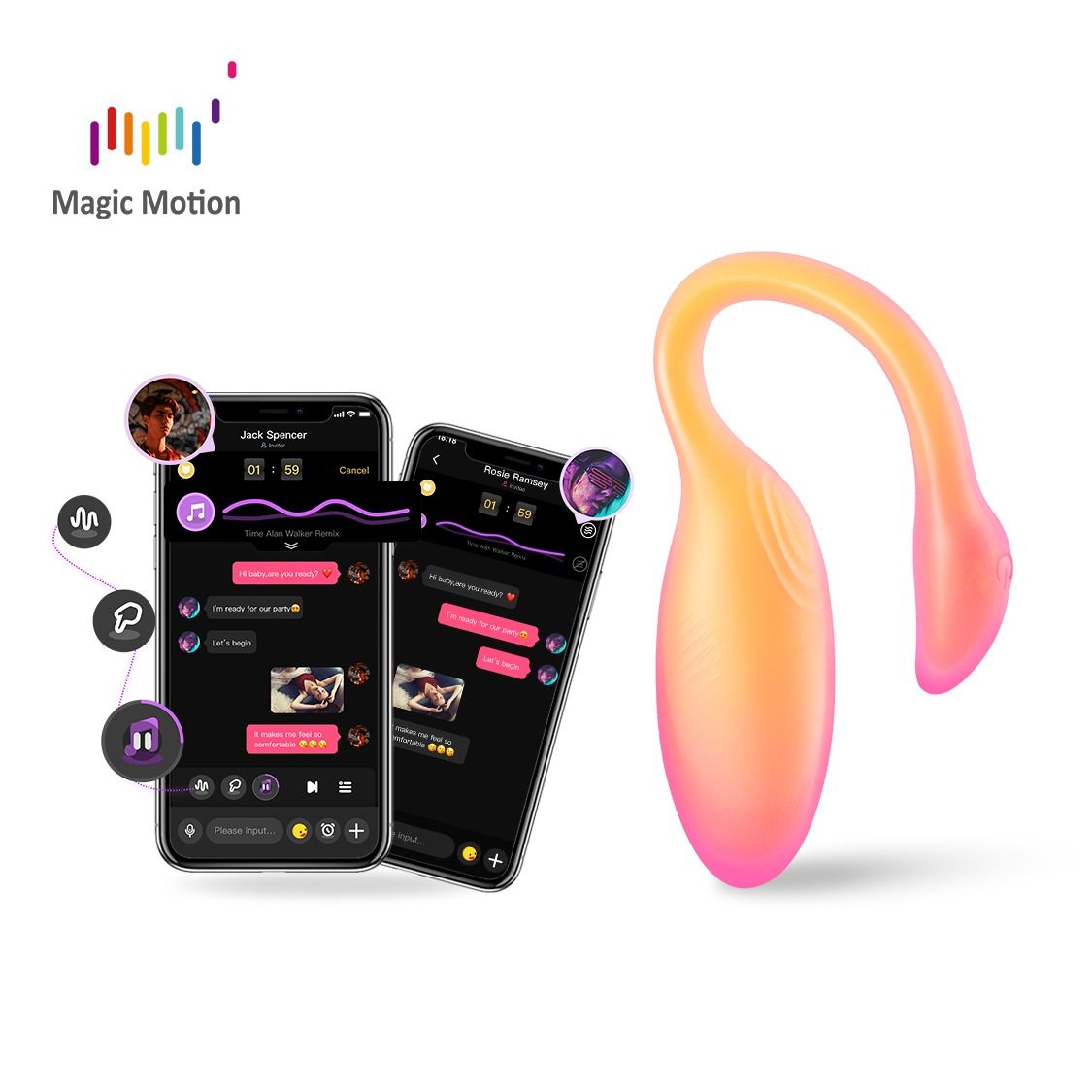 Magic Motion Flamingo Max i orange silikon, appstyrt ägg
