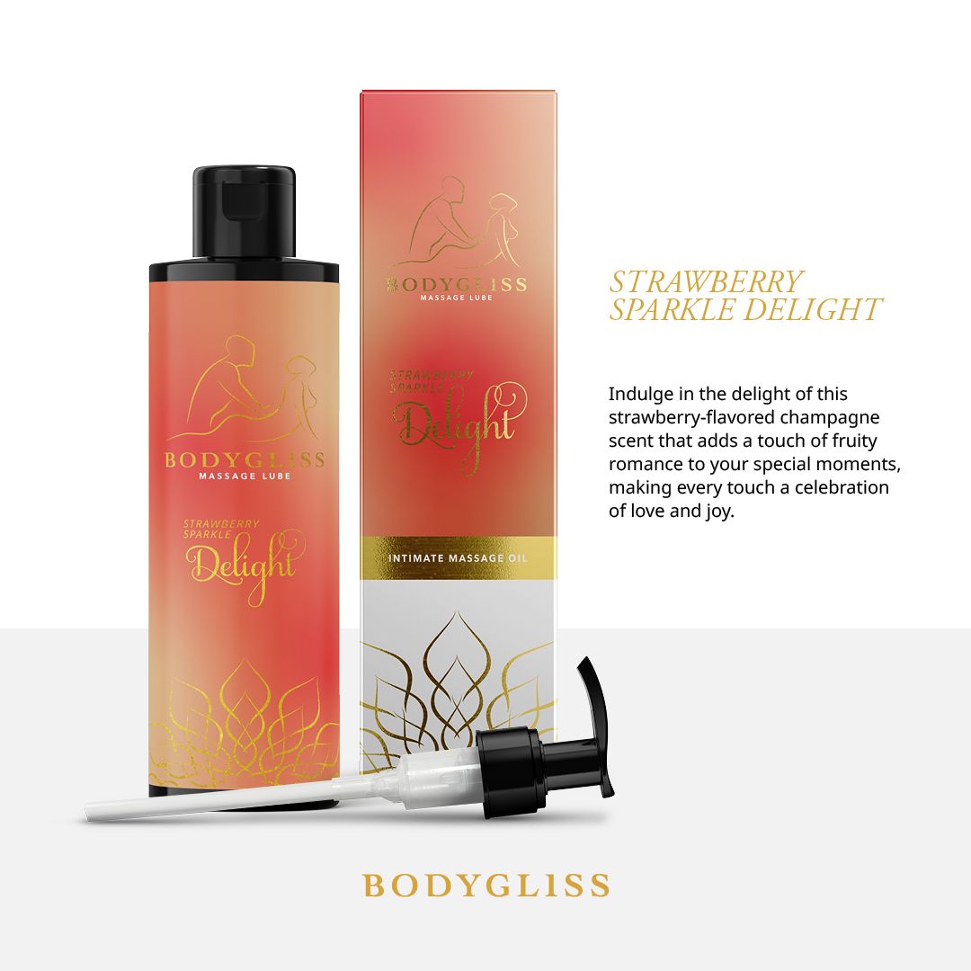 BodyGliss massageolja och glidmedel i ett, flaska med pump