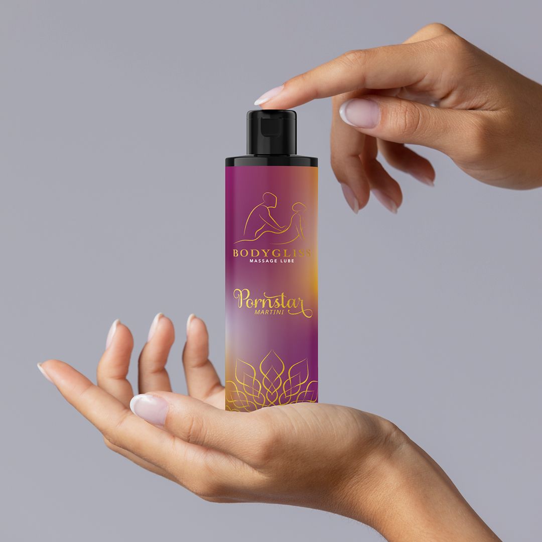 BodyGliss Pornstar Martini massageolja och glidmedel, flaska med pump