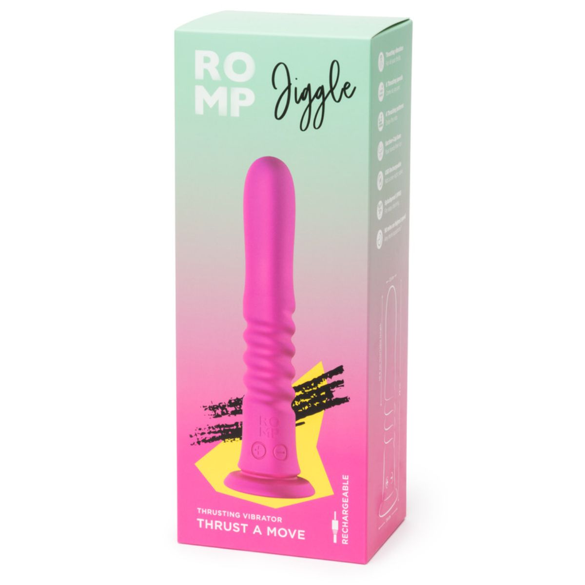 ROMP Jiggle stötvibrator med sugkopp, detaljbild
