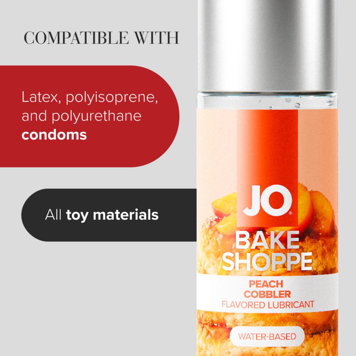 System JO Bake Shoppe Peach Cobbler vattenbaserat glidmedel, flaska