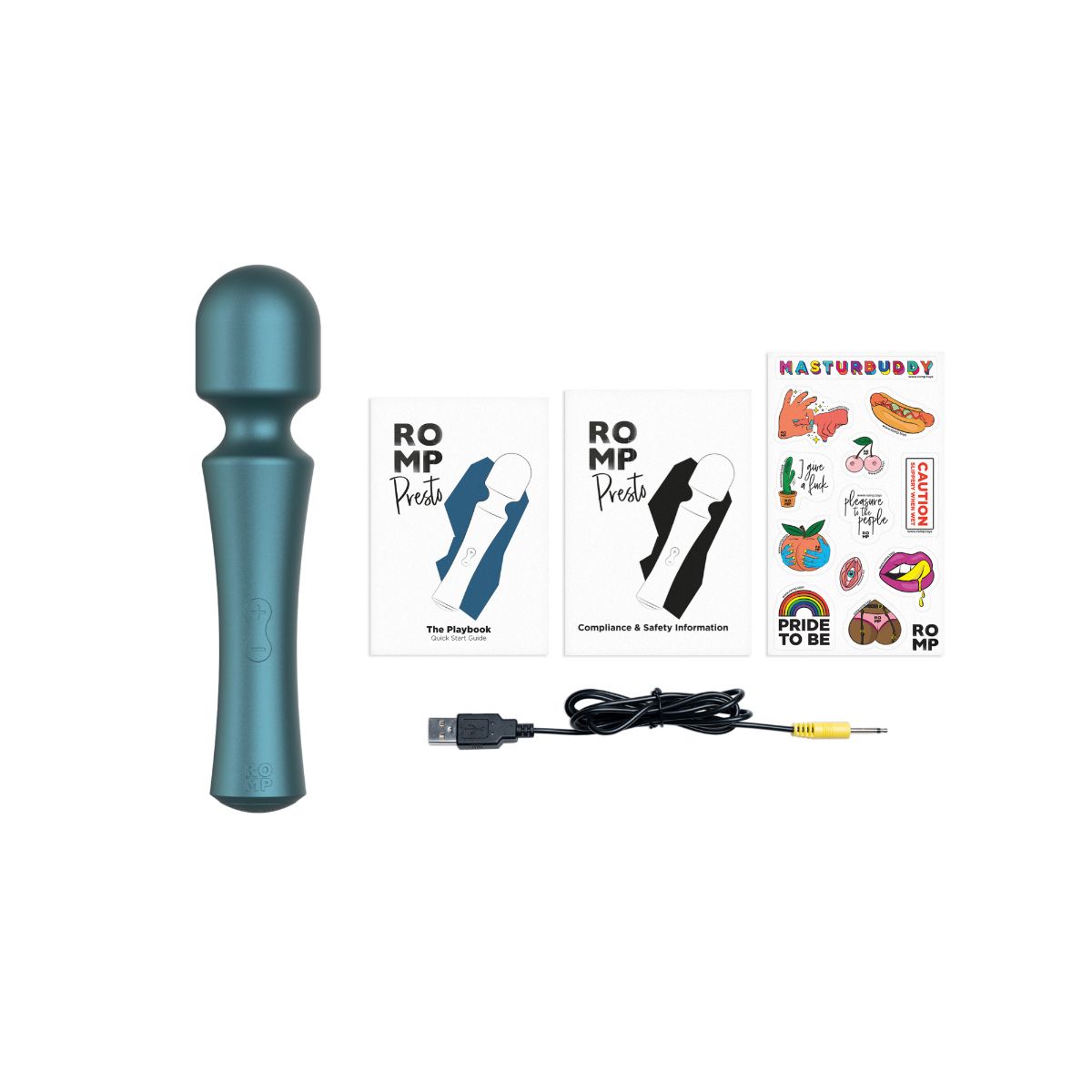 ROMP Presto kompakt wandvibrator i grön silikon