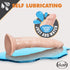 Bilden förklarar hur Dr. Skin Realistic Dildo Flesh 19,5 cm Självsmörjande fungerar
