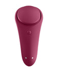 Satisfyer Sexy Secret Trosvibrator ståendes mot vit bakgrund.