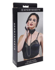 Produktkartongen till Sportsheets Velvet Noir Halsband & Koppel Svart