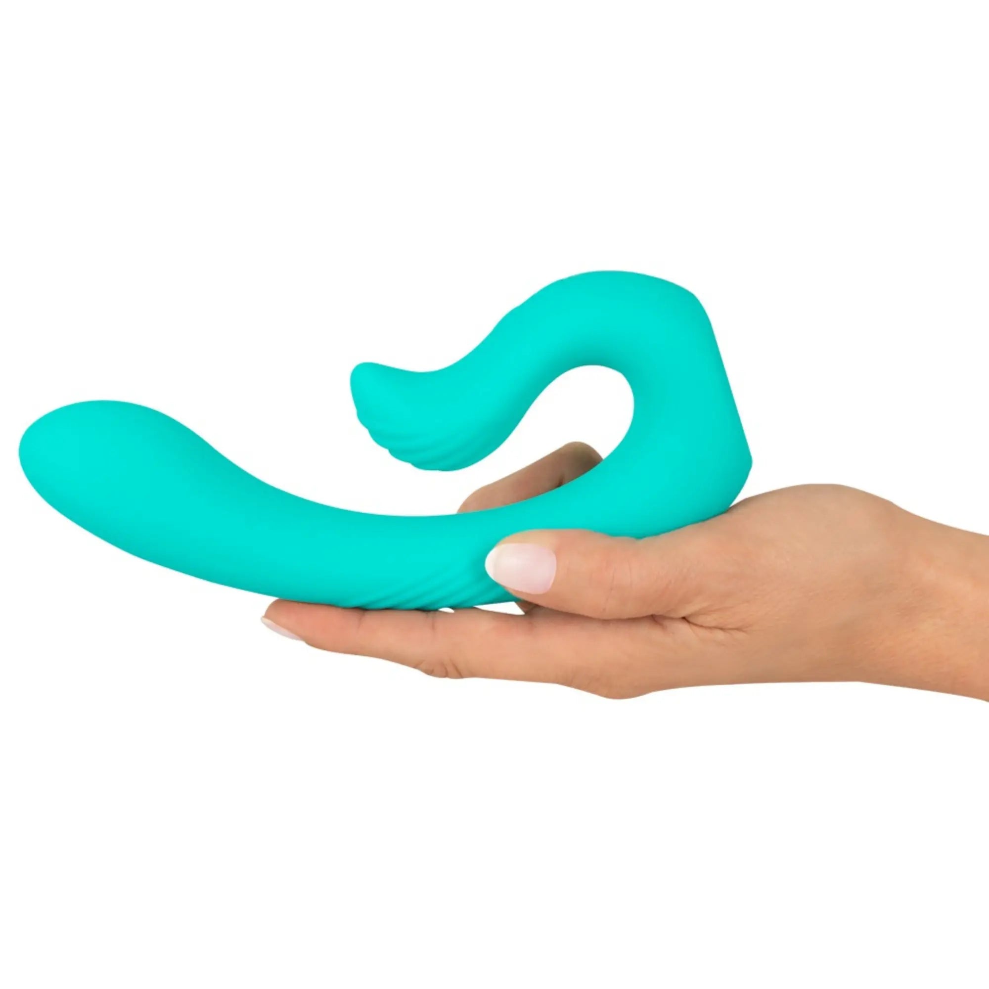 En hand håller i en Beau Coeur Naira Rabbitvibrator