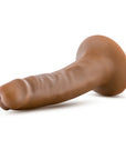 Bilden visar Dr. Skin Realistic Dildo Mocha 14 cm liggandes mot vit bakgrund