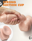 Bilden visar hur stark sugkopp Dr. Skin Realistic Dildo Flesh 23 cm Självsmörjande har