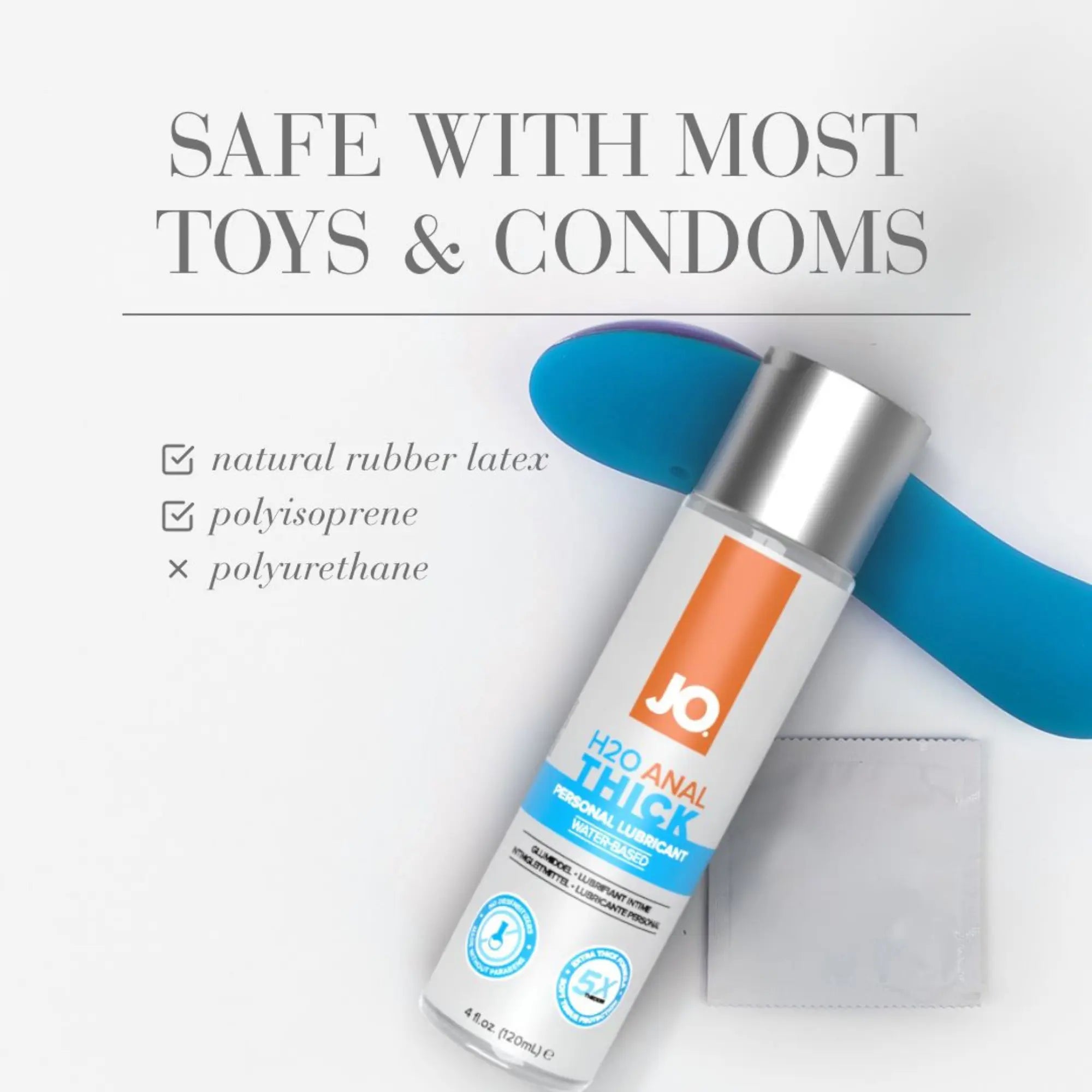 Glidmedel som fungerar med både leksaker och kondomer - System JO H2O Anal Thick 120 ml