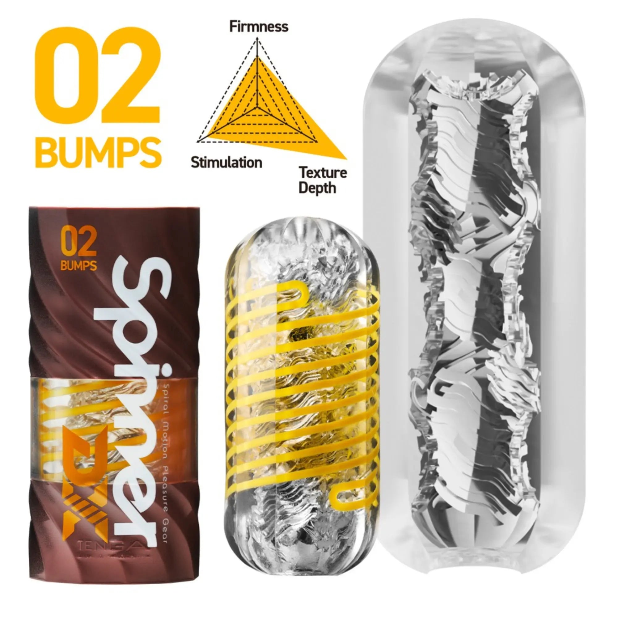 Bilden visar hur Tenga Spinner DX Bumps Masturbator känns