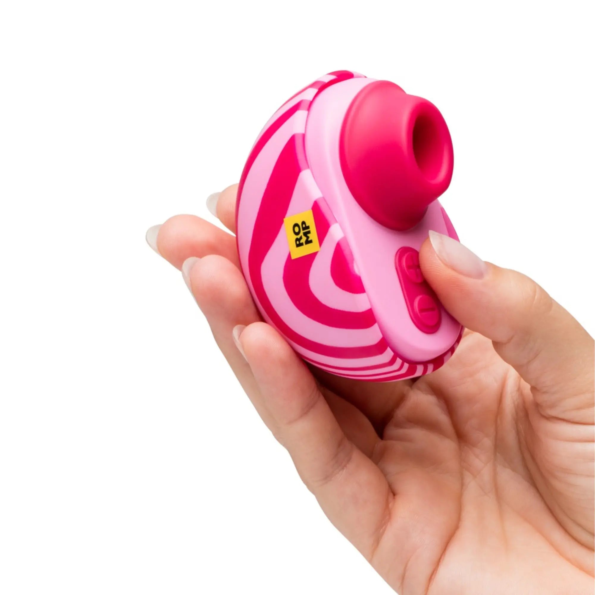 En hand håller i en Romp Spin Lufttryckvibrator