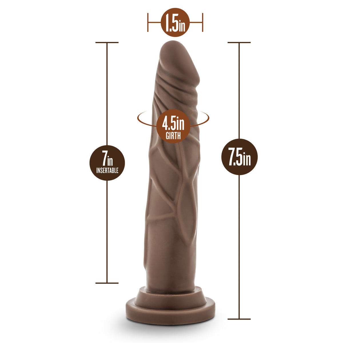Dr. Skin dildo i mjuk ftalatfri PVC, 19 cm