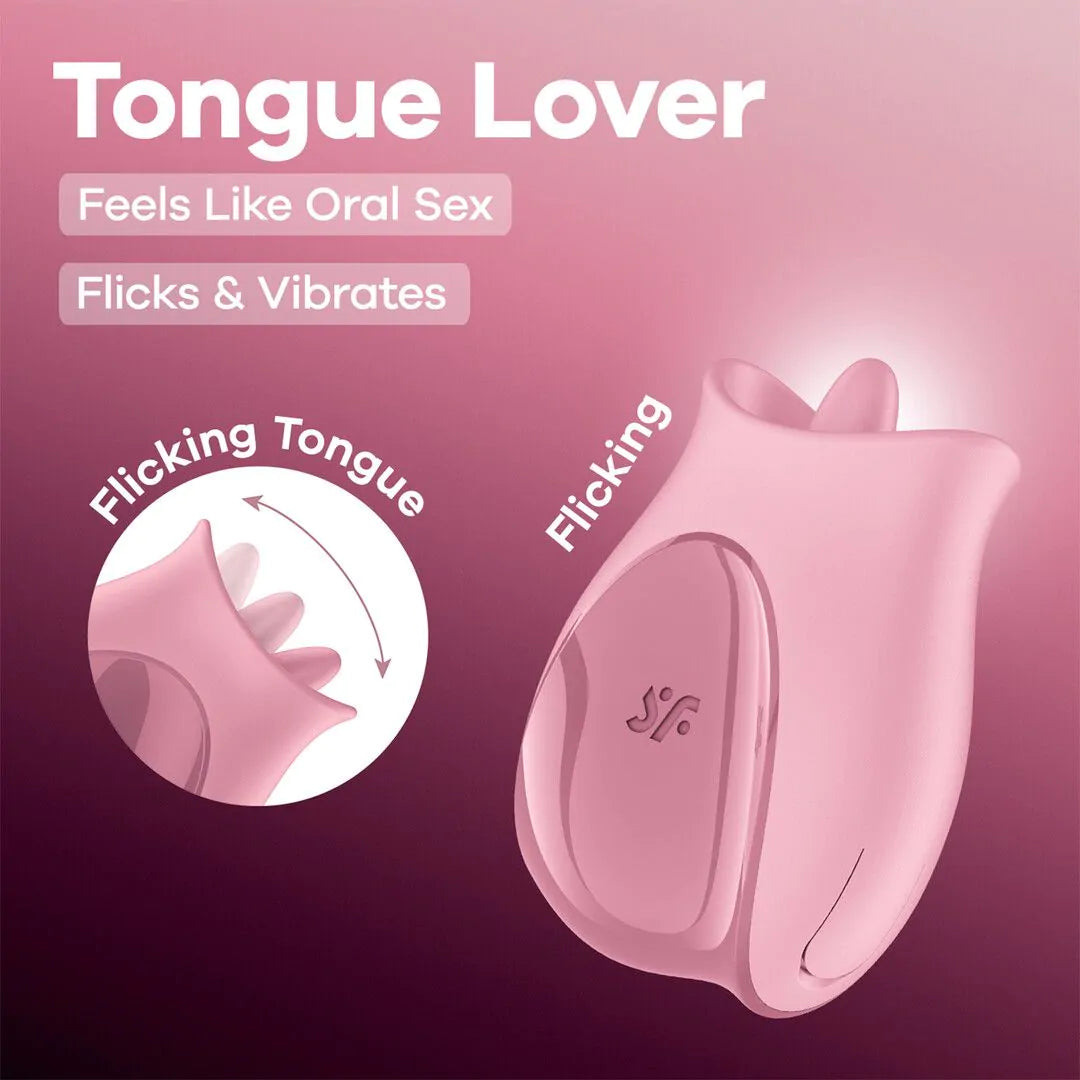 Beskrivande bild på funktionen på leksaken Satisfyer Tongue Lover
