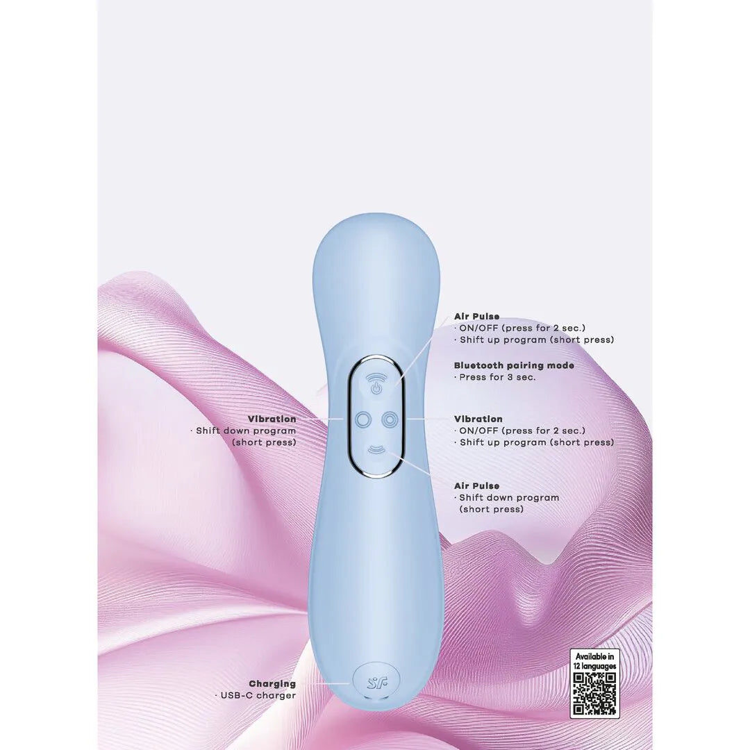 Satisfyer Pro 2 Generation 4 med utbytbara toppar: Air Pulse, Liquid Air, Precision, Massage