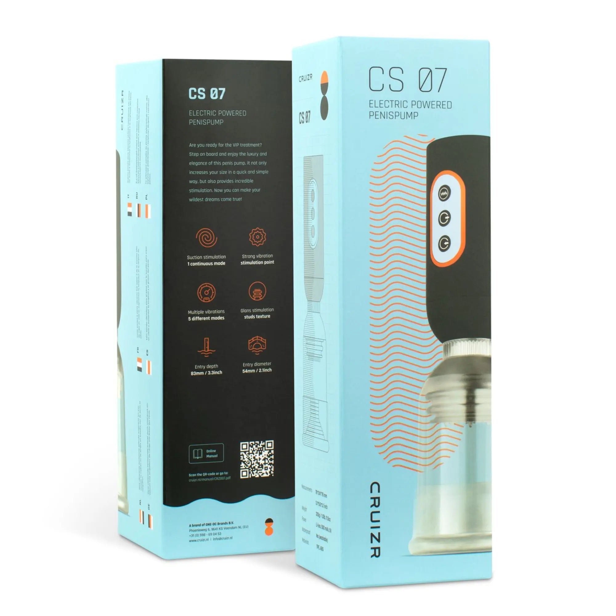 Kartongbild på CRUIZR CS07 Luxury Vibrating Penis Pump