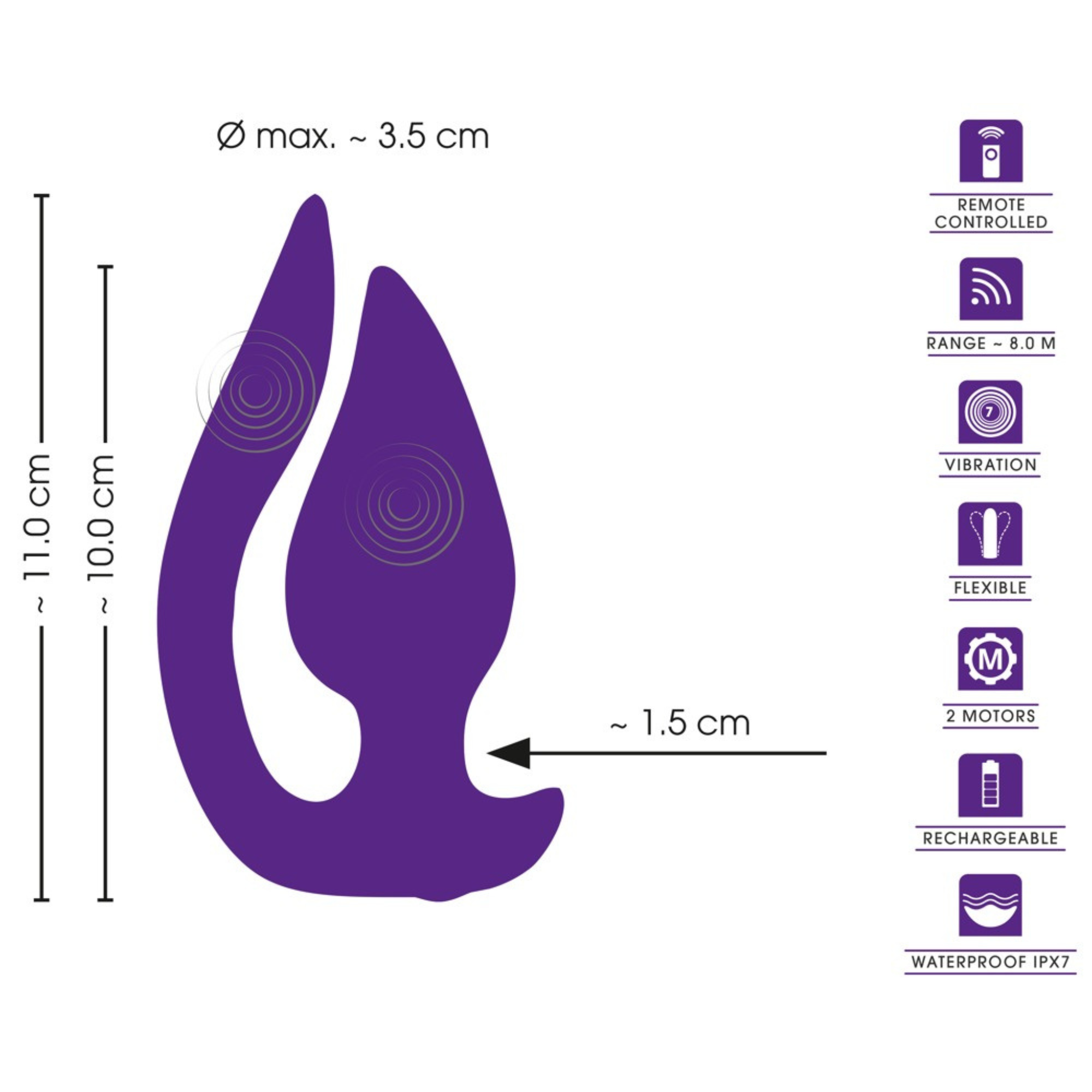 Sweet Smile 2-in-1 Plug &amp; Trosvibrator specifikationer