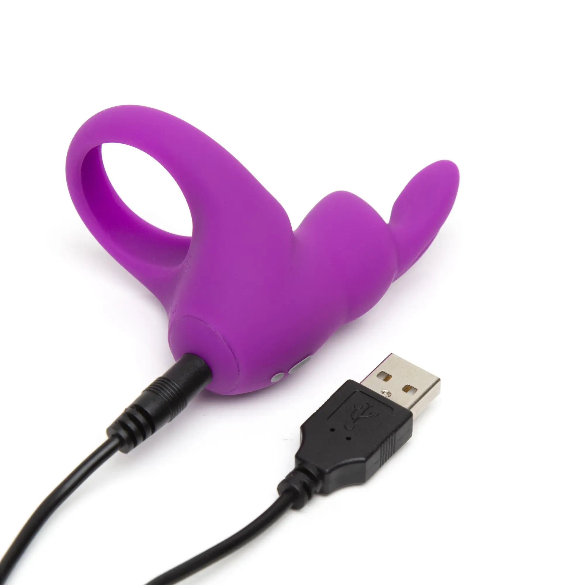 Happy Rabbit Rabbit Cock Ring Magenta laddas med en USB laddare