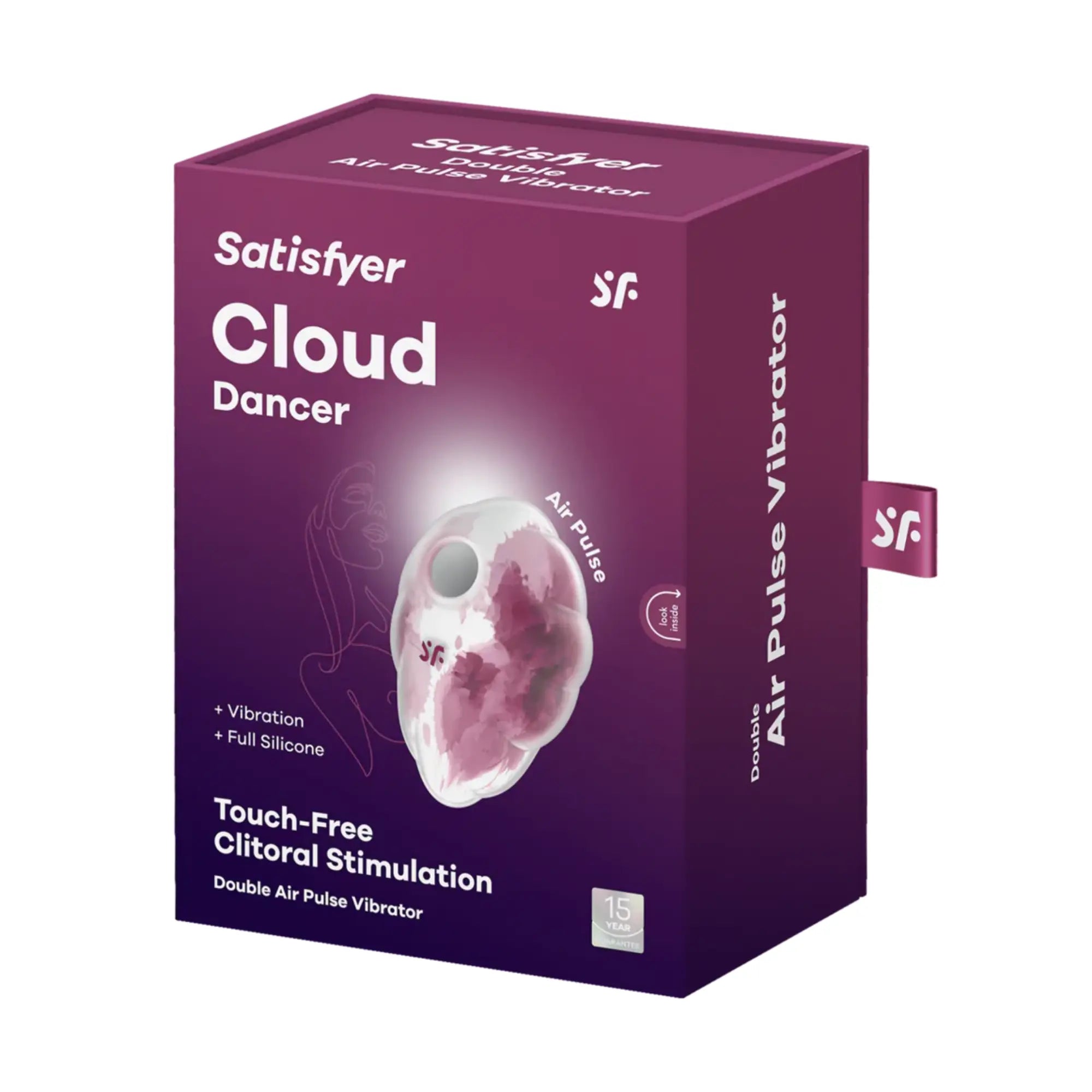 Kartongen till Satisfyer Cloud Dancer Red Print Lufttrycksvibrator