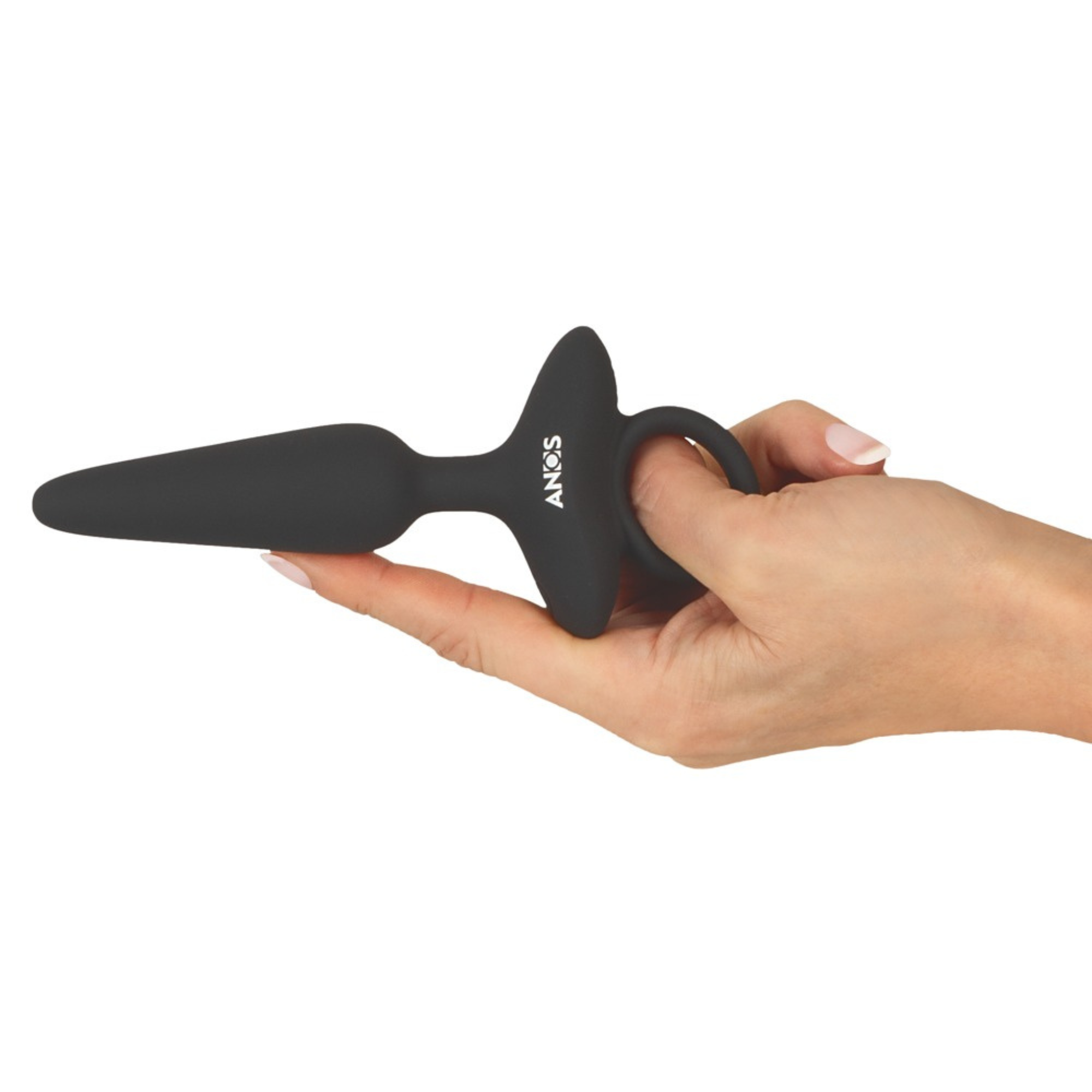 ANOS Flexible Buttplug i hand