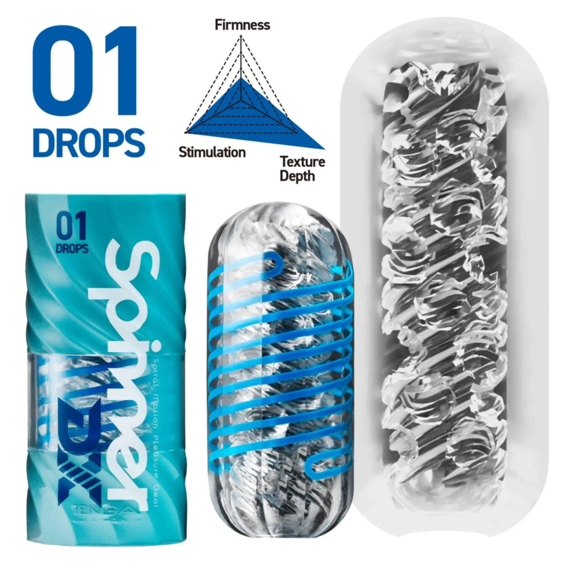 Bilden visar hur Tenga Spinner DX Drops Masturbator kommer kännas