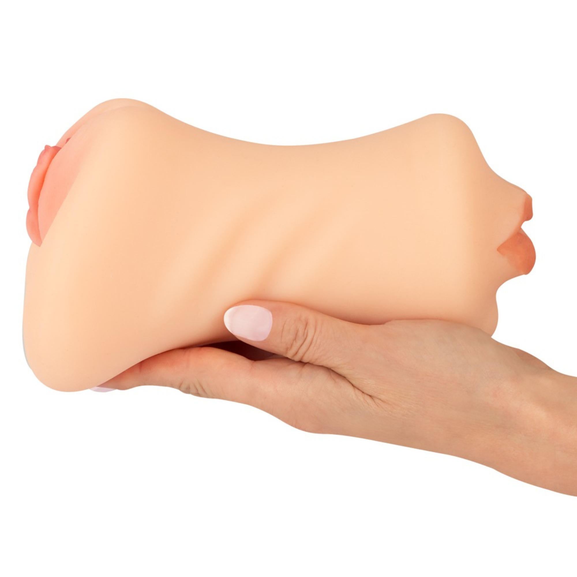 Nature Skin Dubbelsidig Masturbator i handen