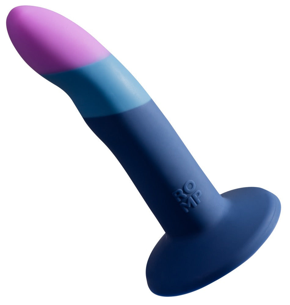 Blå ROMP Piccolo dildo med vågig ribbad yta