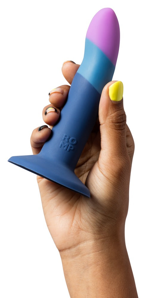 ROMP Piccolo dildo med stark sugpropp, blå