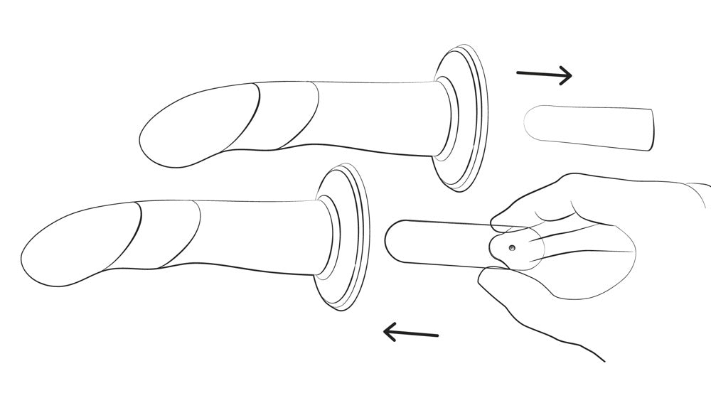 ROMP Piccolo dildo fäst på selens främre ring