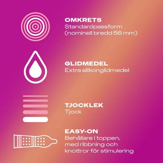 Durex Pleasure Me kondomer med knoppar och räfflor för stimulans