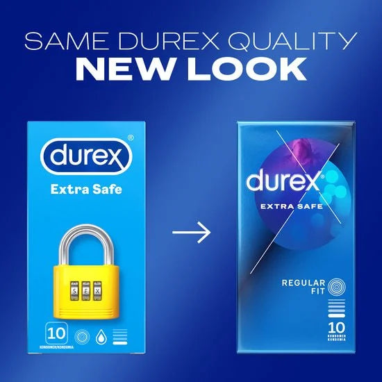 Durex Extra Safe kondomer 10-pack, förpackning