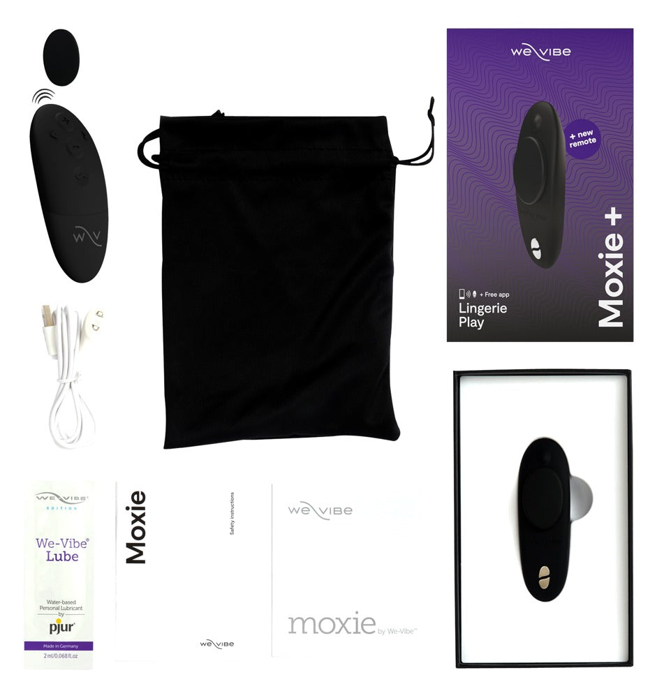 We-Vibe Moxie+ Satin Black – vattentät trosvibrator med 10 lägen