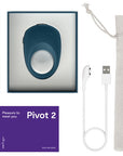 We-Vibe Pivot 2 vibrerande penisring i blå silikon med förvaringspåse