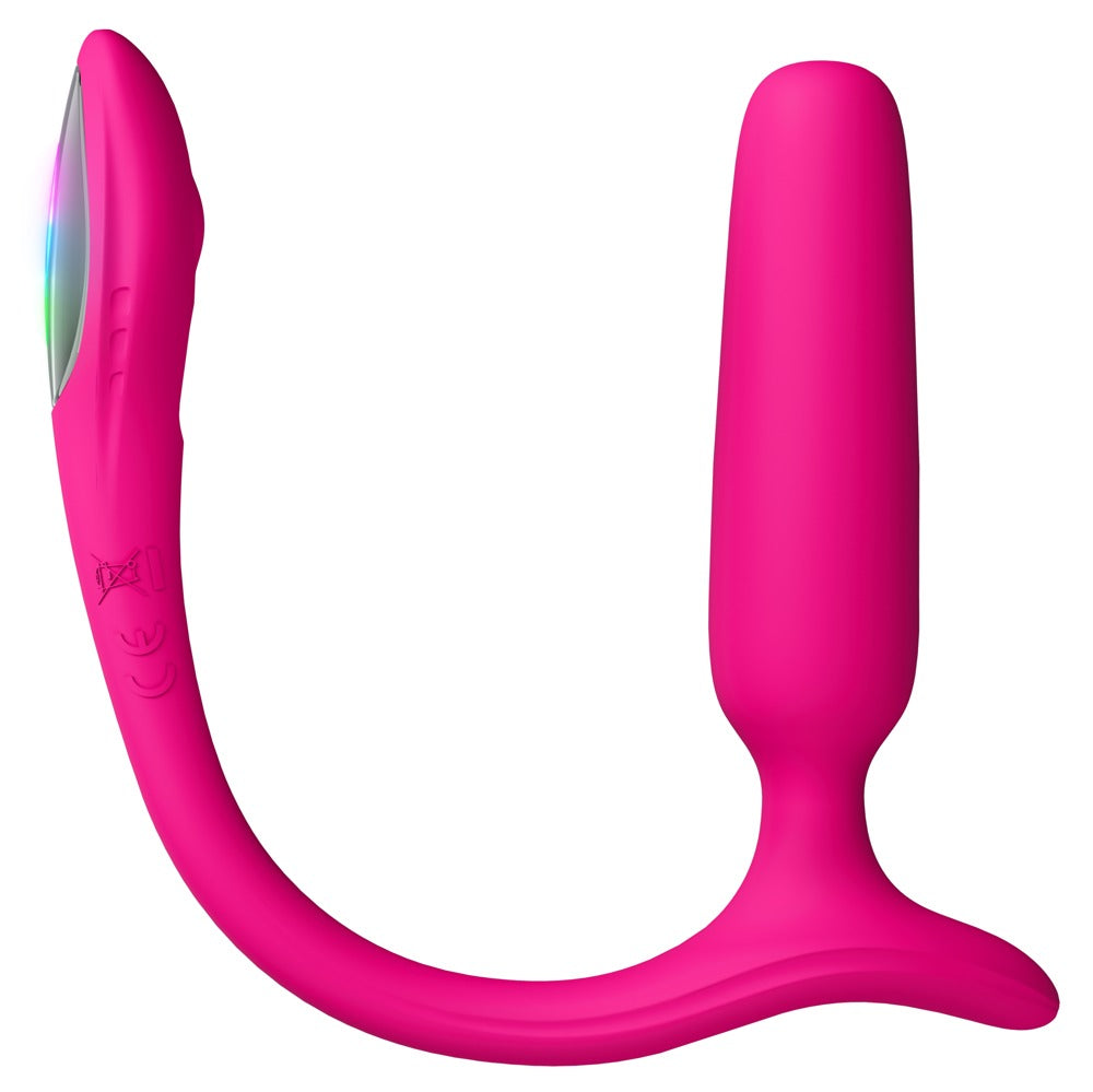 Rosa Lovense Lush Anal med konisk form och LED-detalj på basen