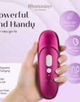 Rosa Womanizer Pro, kompakt lufttrycksvibrator för nybörjare