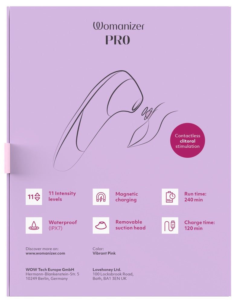 Förpackning till Womanizer Pro i rosa
