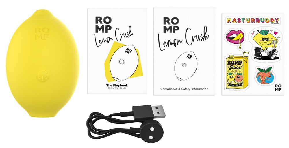 ROMP Lemon Crush vattentät lufttrycksvibrator, citrondesign