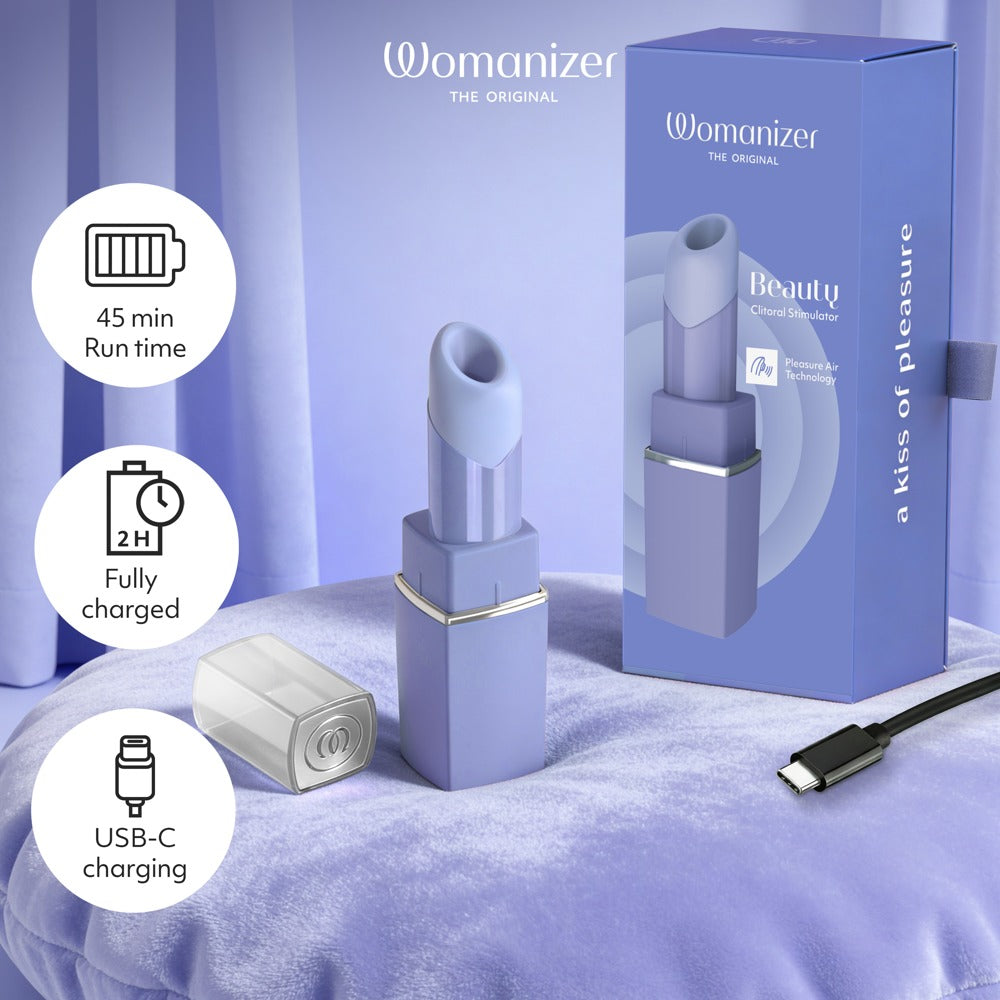 Lila Womanizer Beauty vattentät klitorisstimulator