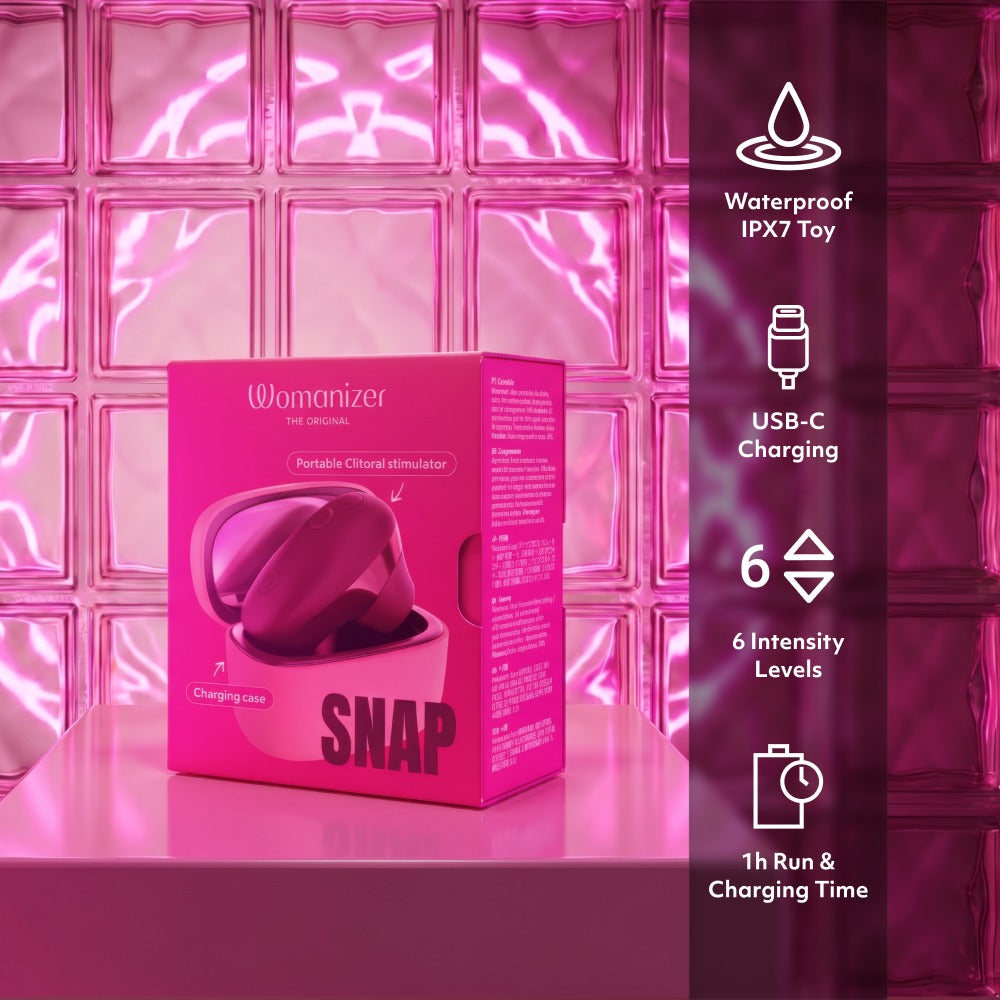 Rosa Womanizer Snap kompakt och diskret för väskan